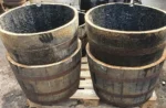 Set of 4 Oak Bourbon/Whisky Barrel Planters (17" x 24") – Delivery Included - Image 2